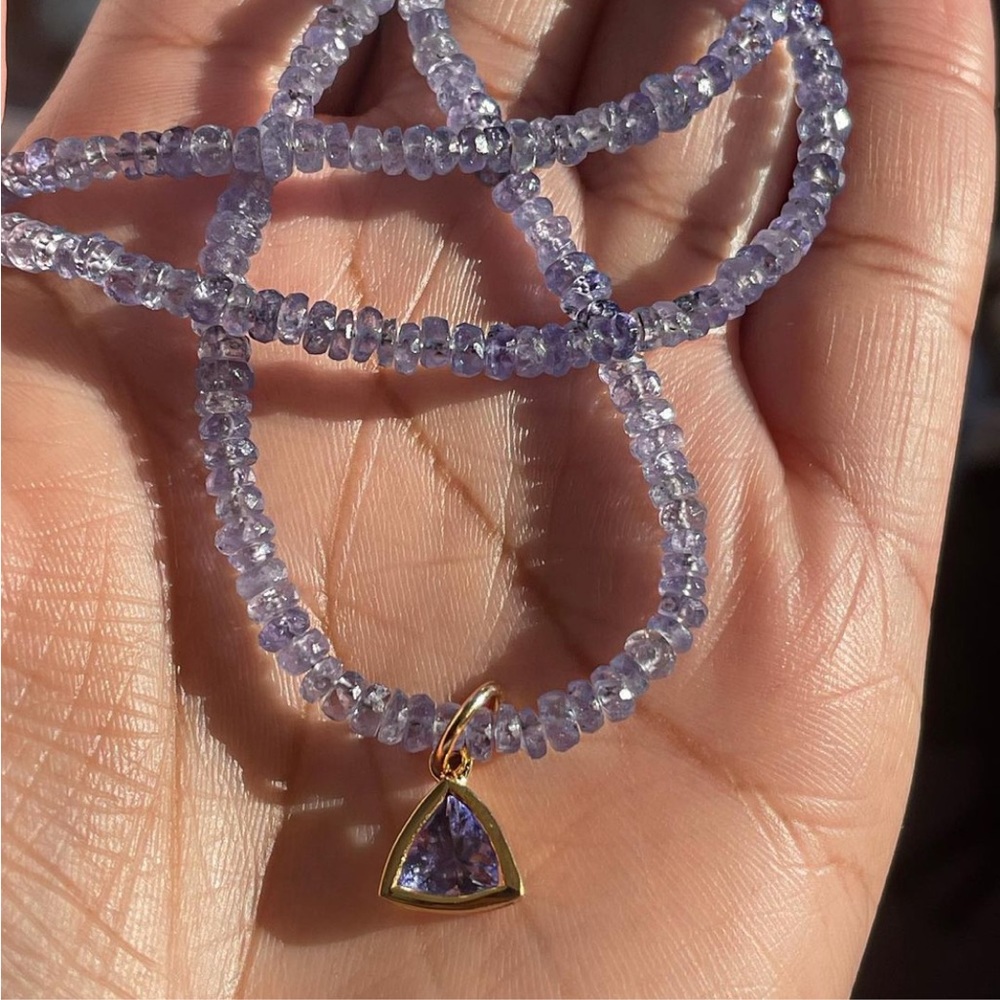 Solid 14k tanzanite charms
